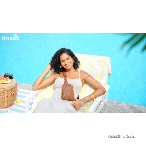 Small Vegan Leather Sling Bag Crossbody Purse Lightweight Travel Everyday - Picture 7 of 7